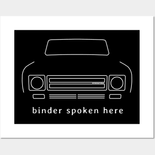 International Harvester Scout "binder spoken here" white outline graphic Posters and Art